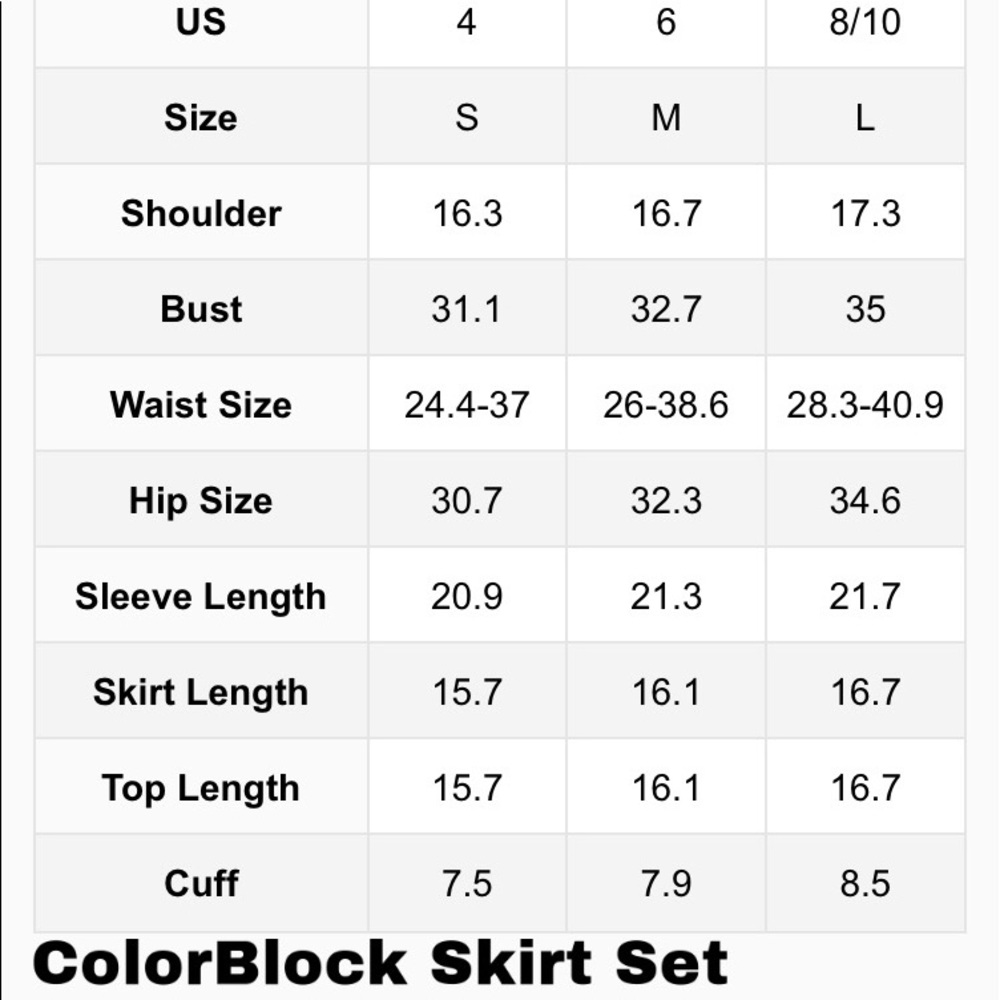 💙 ColorBlock Skirt Set 💙 - Picture 6 of 7